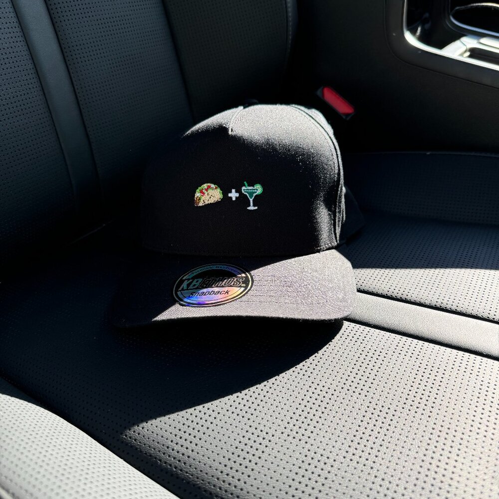 Tacos and Margs Adjustable 5 panel Hat Black